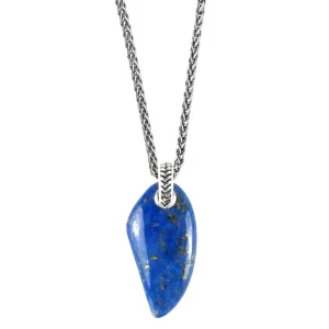 Lapis Gemstone Horn Pendant & Necklace