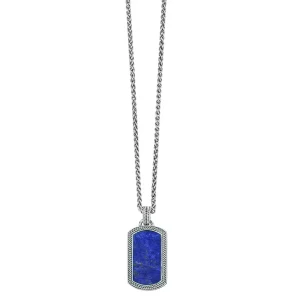 Lapis Gemstone Plaque Sterling Pendant & Necklace