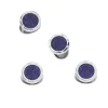 Lapis Gemstone with Rivet Etch Detail Sterling Tuxedo Stud Sets