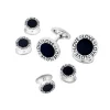 Love Black Onyx Round Sterling Tuxedo Set