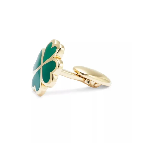 Lucky Four Leaf Clover Gold Vermeil Cufflinks