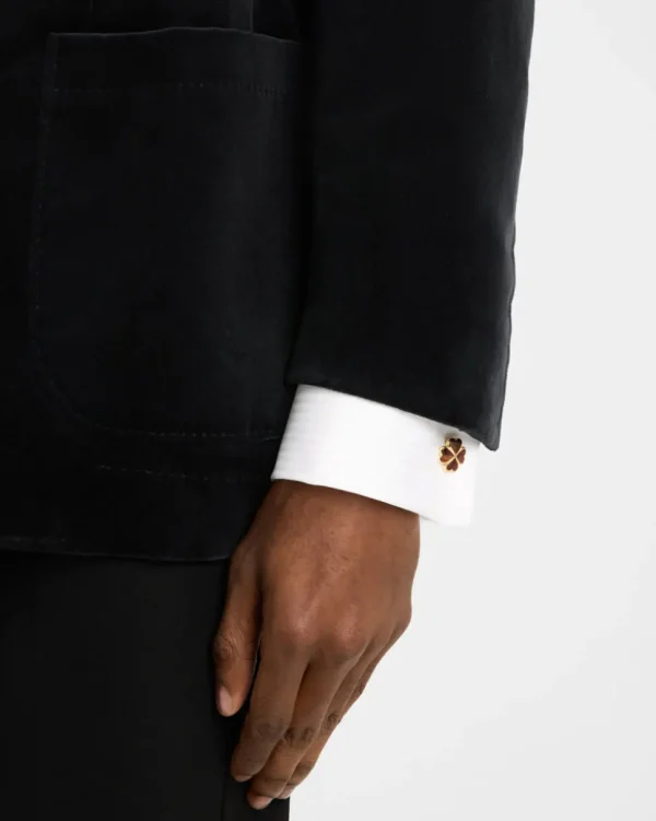 Lucky Four Leaf Clover Gold Vermeil Cufflinks