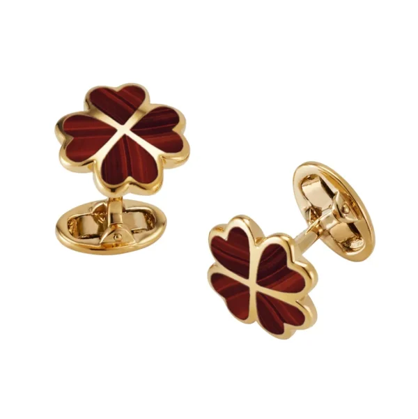 Lucky Four Leaf Clover Gold Vermeil Cufflinks