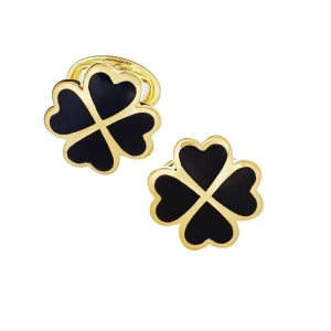 Lucky Four Leaf Clover Gold Vermeil Cufflinks