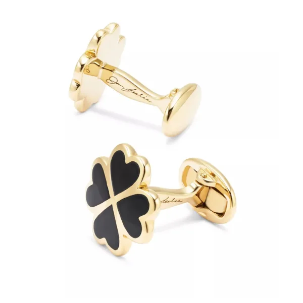 Lucky Four Leaf Clover Gold Vermeil Cufflinks