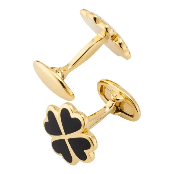 Lucky Four Leaf Clover Gold Vermeil Cufflinks