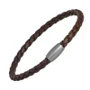 Mag -5 Woven Leather Brown Bracelet