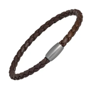 Mag -5 Woven Leather Brown Bracelet
