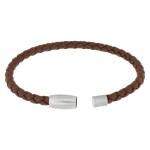 Mag -5 Woven Leather Brown Bracelet