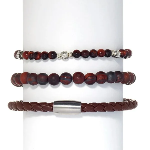Mag -5 Woven Leather Brown Bracelet
