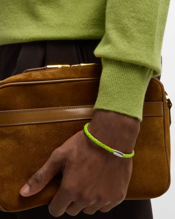 Mag-5 Woven Lime Leather Bracelet