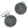 Marcasite Pave Round Sterling Cufflinks