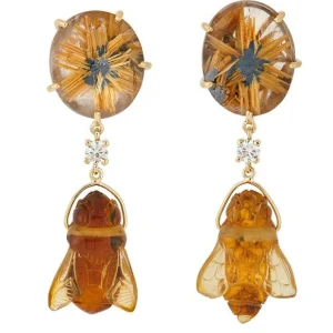Maroon Bells Bee 18K One of a Kind Earrings