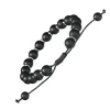 Matte Black Onyx Beaded Pull Cord Bracelet