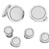 Matte with Shiny Etch Detail Rim Sterling Silver Cufflinks & Tuxedo Studs