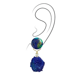 Mauna Loa 18K Gold One of a Kind Gemstone Earrings