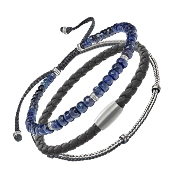 Men's Gray Bracelet Stack
