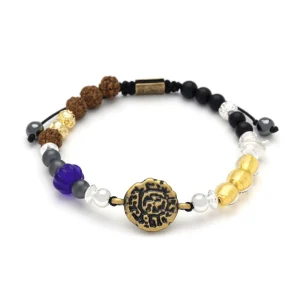 Mixed Gemstone Beaded Sterling Pull Bracelet