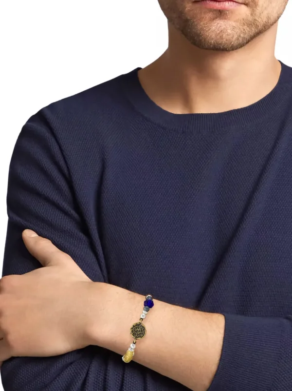 Mixed Gemstone Beaded Sterling Pull Bracelet