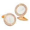 Mother of Pearl & Diamond 18K Rose Gold Cufflinks