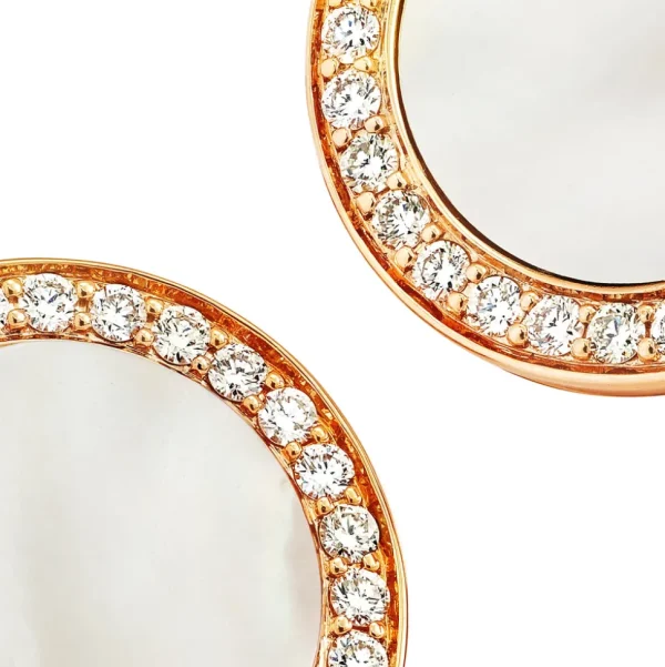 Mother of Pearl & Diamond 18K Rose Gold Cufflinks