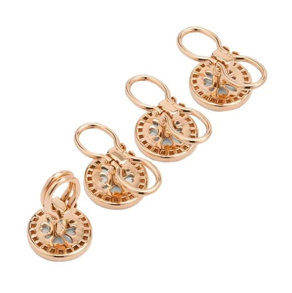 Mother of Pearl & Diamond 18K Rose Gold Tuxedo Studs Set
