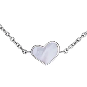 Mother of Pearl Heart Sterling Silver Bracelet