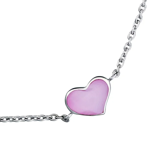 Mother of Pearl Heart Sterling Silver Bracelet