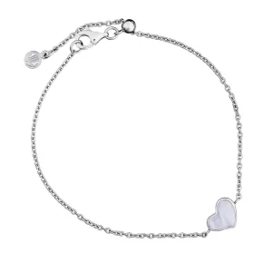 Mother of Pearl Heart Sterling Silver Bracelet