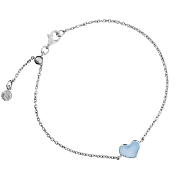Mother of Pearl Heart Sterling Silver Bracelet