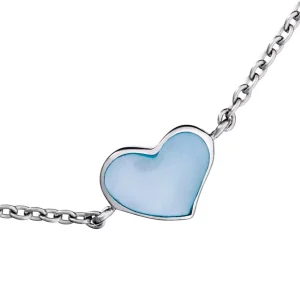 Mother of Pearl Heart Sterling Silver Bracelet