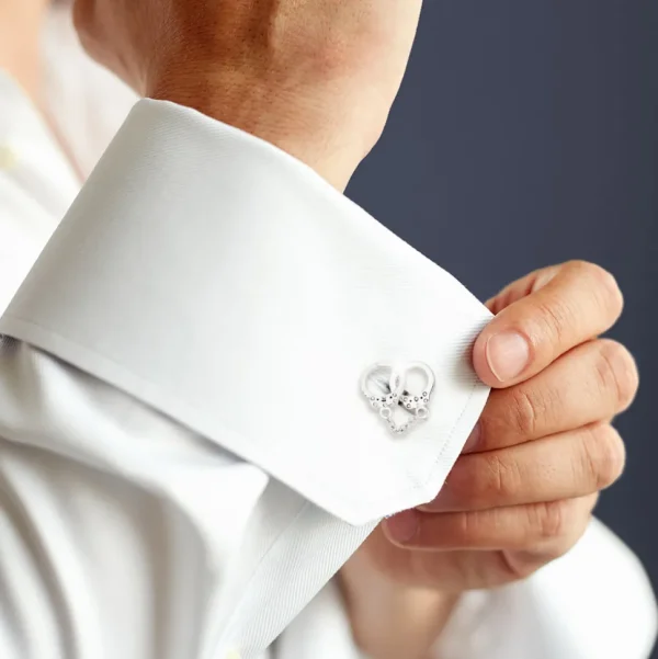 Moving Handcuff Sterling Silver Cufflinks