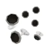 Octagon Antique Sterling Cufflinks & Studs