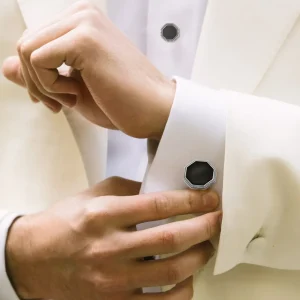 Octagon Antique Sterling Cufflinks & Studs