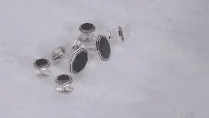 Octagon Antique Sterling Cufflinks & Studs