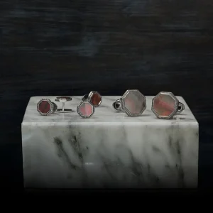 Octagon Antique Sterling Cufflinks & Studs