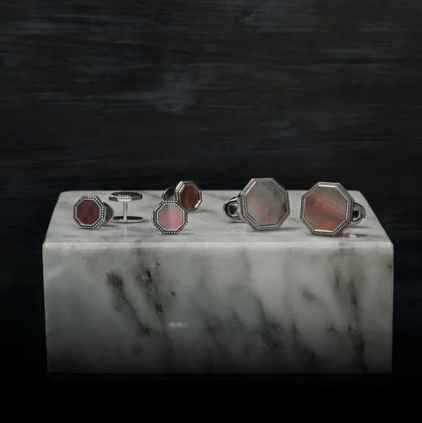Octagon Antique Sterling Cufflinks & Studs