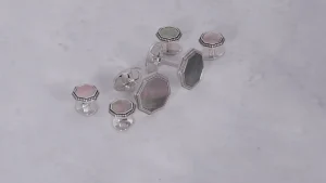 Octagon Antique Sterling Cufflinks & Studs