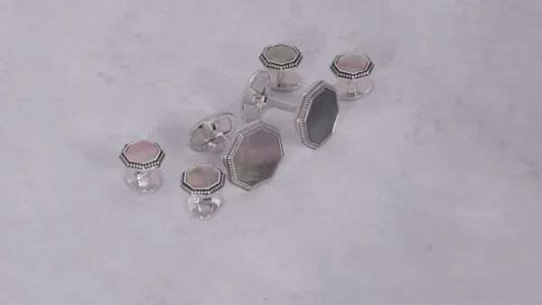 Octagon Antique Sterling Cufflinks & Studs