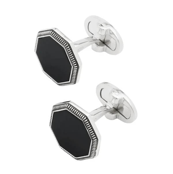Octagon Gemstone Antique Sterling Cufflinks