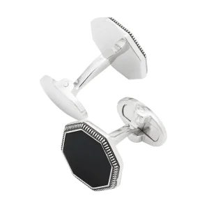 Octagon Gemstone Antique Sterling Cufflinks