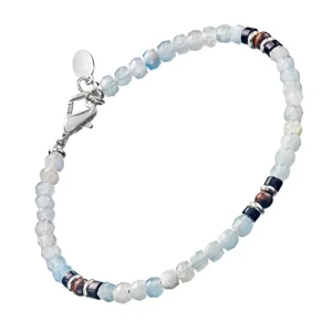 Opal Wood and Sterling Bead Bracelet