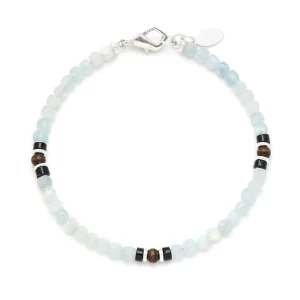 Opal Wood and Sterling Bead Bracelet