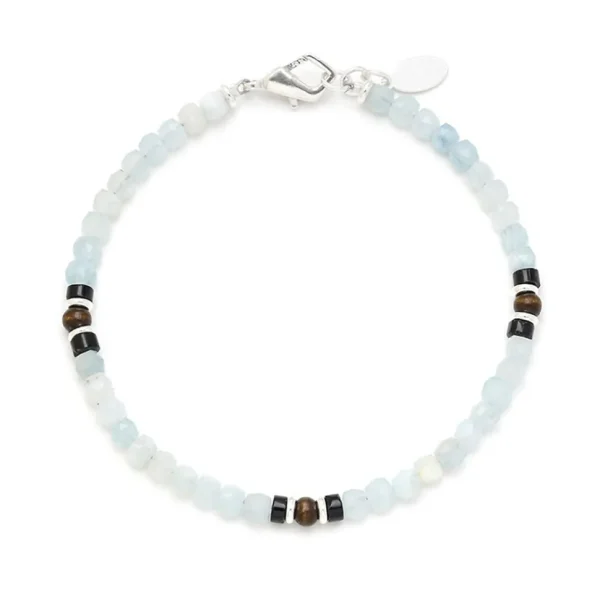 Opal Wood and Sterling Bead Bracelet