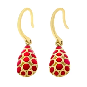 Orb Teardrop Mother of Pearl Gold Vermeil Sterling Earrings