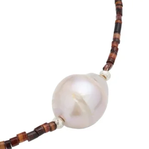 Pearl & Chocolate Shell Necklace