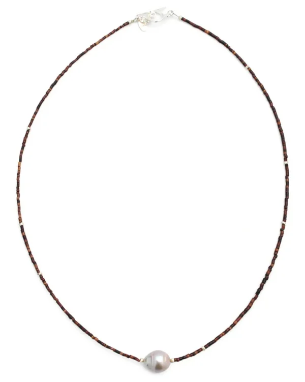Pearl & Chocolate Shell Necklace