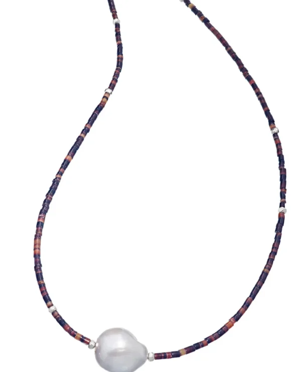 Pearl & Chocolate Shell Necklace