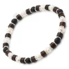 Pearl & Black Agate Beaded Flex Bracelet