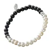 Pearl & Onyx Beaded Flex Bracelet